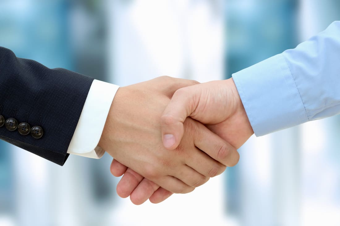 A business handshake
